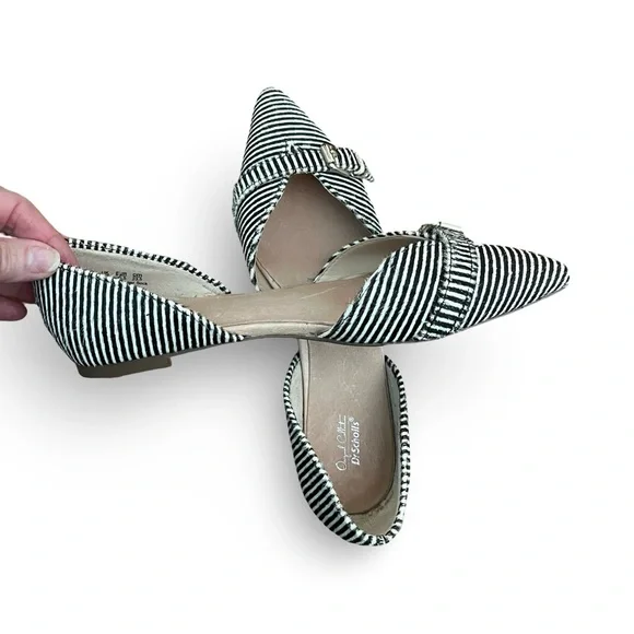 Fur Chic Striped Women's Flats - Picture 1 of 4